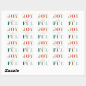 Modern Joyful Christmas Holiday Gift Vierkante Sticker (Vel)
