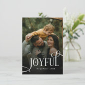 Modern Joyful Family 2 Photo Christmas  Feestdagenkaart (Staand voorkant)