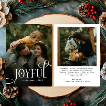 Modern Joyful Family 2 Photo Christmas 