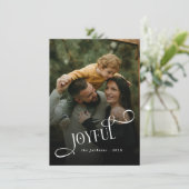 Modern Joyful Family 2 Photo Christmas  Feestdagenkaart (Staand voorkant)