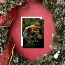 Modern Joyful Family 2 Photo Christmas 