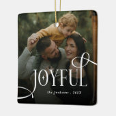 Modern Joyful Family 2 Photo Christmas  Keramisch Ornament (Links)