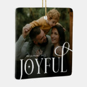 Modern Joyful Family 2 Photo Christmas  Keramisch Ornament (Rechts)