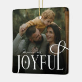 Modern Joyful Family 2 Photo Christmas  Keramisch Ornament (Links)