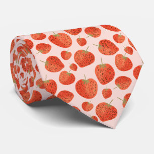 Modern Joyful Farmer Aardbery Fruit Food Pattern Stropdas