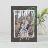 Modern Joyful Foliage & Foto Kerstmis Feestdagenkaart (Staand voorkant)