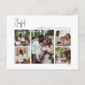 Modern Joyful Kerstscript, vijf-foto's Feestdagenkaart (Voorkant)