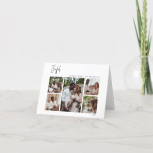 Modern Joyful Kerstscript vouwt vijf foto's Feestdagen Kaart
