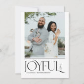 Modern Joyful Married Newlywed Merry Christmas Feestdagenkaart (Voorkant)