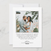 Modern Joyful Married Newlywed Merry Christmas Feestdagenkaart (Achterkant)