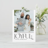 Modern Joyful Married Newlywed Merry Christmas Feestdagenkaart (Staand voorkant)