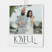 Modern Joyful Married Newlywed Merry Christmas Keramisch Ornament (Links)