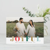 Modern Joyful Photo Kerstfeestay Kaart (Staand voorkant)