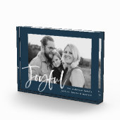 Modern Joyful Script Navy Vakantie Fotoblokken (Rechts)