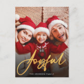 Modern Joyful Script Photo Holiday Briefkaart (Voorkant)