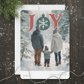 Modern Joyful Snowflake Holiday Photo Card Feestdagenkaart