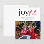 Modern Joyful Typography Photo Holiday Kaart (Voorkant / Achterkant)