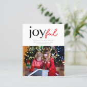 Modern Joyful Typography Photo Holiday Kaart (Staand voorkant)