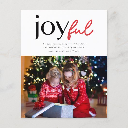 Modern Joyful Typography Photo Holiday Kaart (Voorkant)