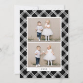 Modern Joyful Zwart-wit Kerstmis 4 Foto Feestdagenkaart (Achterkant)