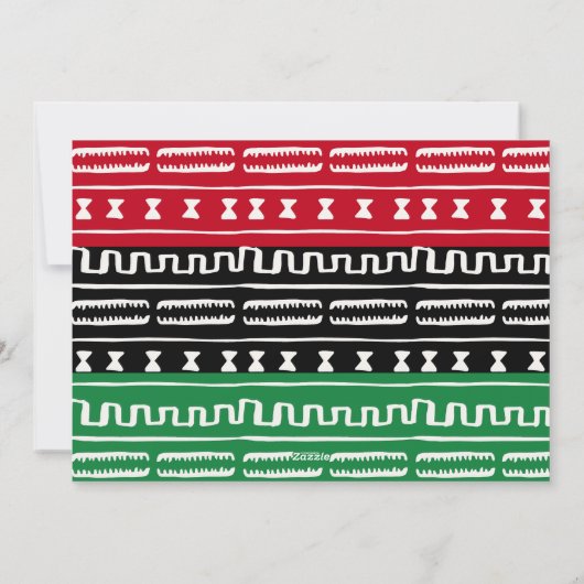 Modern Joyous Kwanzaa Mudcloth Pattern Foto Feestdagenkaart (Achterkant)
