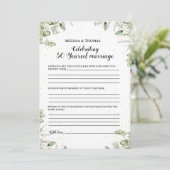 Modern Jubileum 50e bruiloft partij spel Kaart (Staand voorkant)