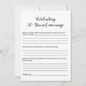 Modern Jubileum 50e bruiloft partij spel Kaart (Voorkant)