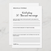 Modern Jubileum 50e bruiloft partij spel Kaart (Voorkant / Achterkant)