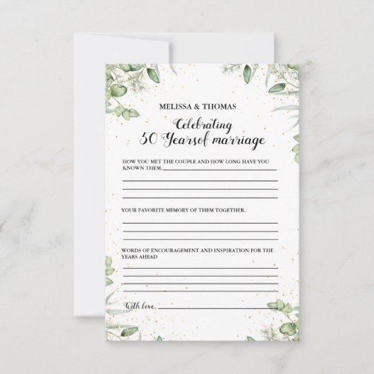 Modern Jubileum 50e bruiloft partij spel Kaart Notitiekaartje (Voorkant)