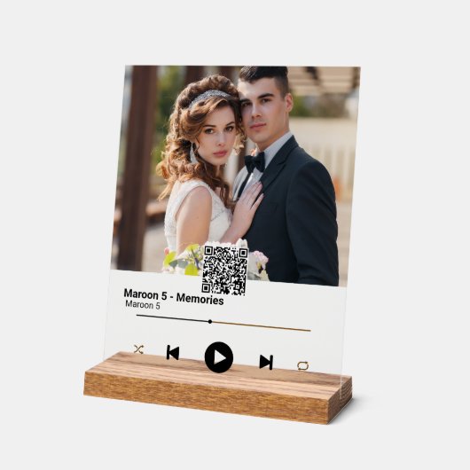 Modern Jubileum Foto QR Code Song Acryl Teken Acryl Bord (Hoek)