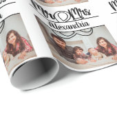 Modern Jubileum Foto van de heren en mevrouw monog Cadeaupapier (Rol Hoek)