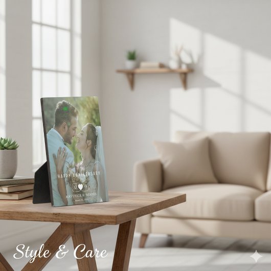 Modern Jubileum plaquette met Easel Stand Fotoplaat