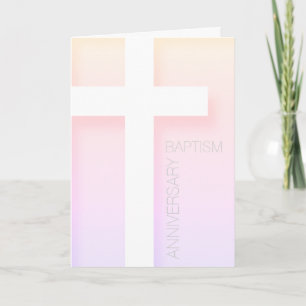 Modern Jubileum van Baptisme in roze pasteltonen Kaart
