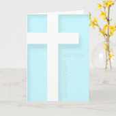 Modern Jubileum van Doopsel in Blauwe Groet Kaart (Gele Bloem)