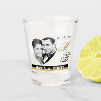 Modern Jubileum / Wedding Shot Glass, foto Glas
