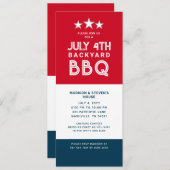 Modern Juli 4th Backyard BBQ Party Rood Wit Blauw Kaart (Voorkant / Achterkant)