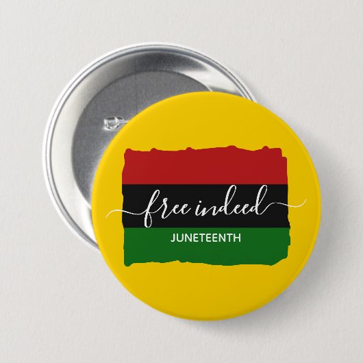 Modern JUNETEENTH-vrij Ronde Button 7,6 Cm (Voorkant /achterkant)