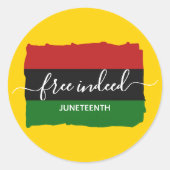 Modern JUNETEENTH-vrij Ronde Sticker (Voorkant)