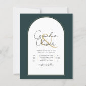 Modern JUNIPER Green Gold Wedding INVITE QR Code (Voorkant)