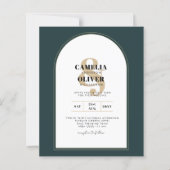 Modern JUNIPER Green Gold Wedding INVITE QR Code (Voorkant)