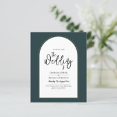Modern JUNIPER Green Gold Wedding INVITE QR Code (Staand voorkant)