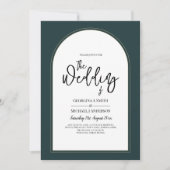 Modern JUNIPER Green Gold Wedding INVITE QR Code Kaart (Voorkant)