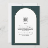 Modern JUNIPER Green Gold Wedding INVITE QR Code Kaart (Achterkant)