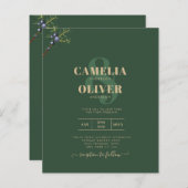 Modern Juniper Green Wedding Invitation (Voorkant / Achterkant)