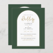 Modern Juniper Green Wedding Invitation (Voorkant / Achterkant)