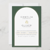 Modern Juniper Green Wedding Invitation Kaart (Voorkant)