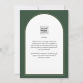 Modern Juniper Green Wedding Invitation Kaart (Achterkant)