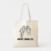 Modern Just Dua It Moslim Islamitische Pun Canvas Tote Bag (Achterkant)