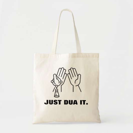 Modern Just Dua It Moslim Islamitische Pun Canvas Tote Bag (Voorkant)