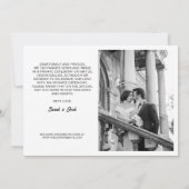 Modern Just Married Black & White Nieuwbruidspaar  Kaart (Achterkant)